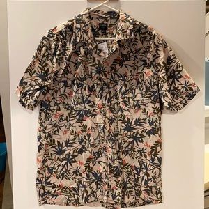Floral print short sleeve button down